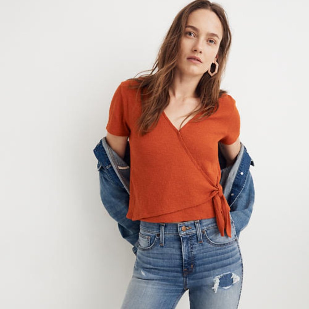 Madewell Wrap-Tie Cropped Top